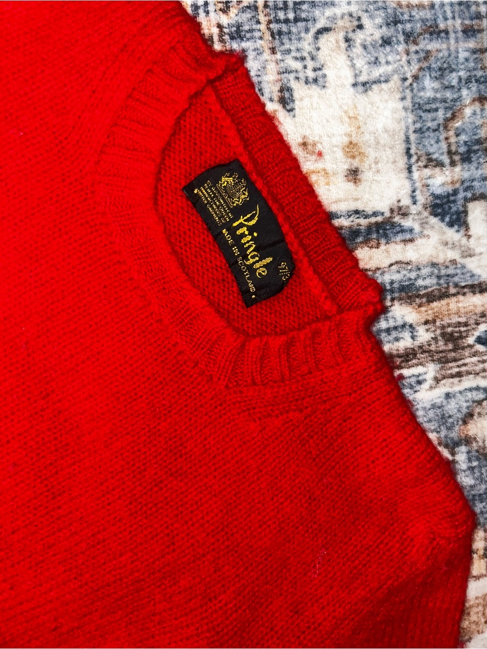 Pringle Bright Red Men's Crewneck Sweater